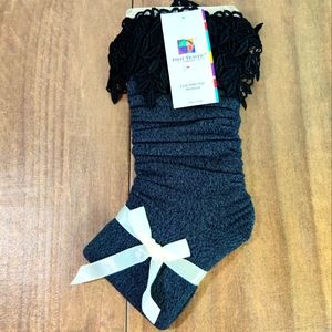 Foot traffic knee-high lace top socks